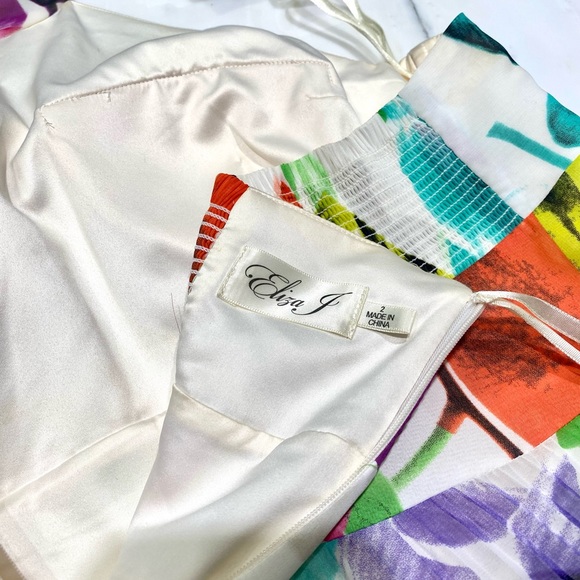 Eliza J Floral Print Halter Maxi Dress Size 2 - Picture 5 of 5